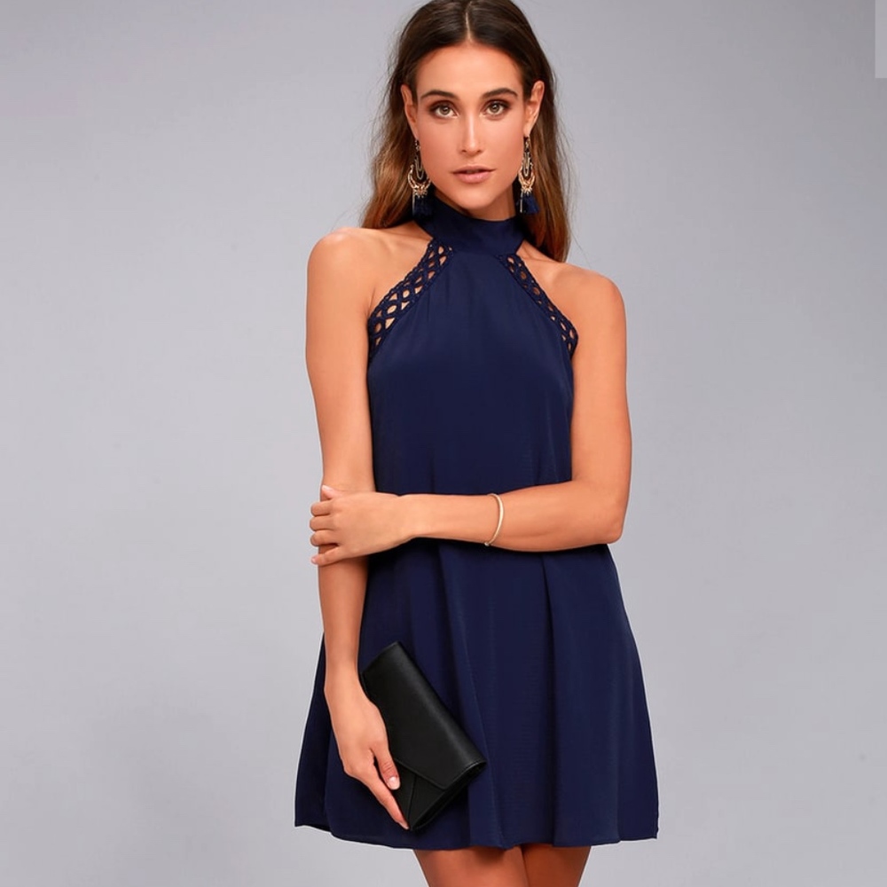 Navy Blue Lulu's Halter Dress